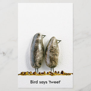 Bird sagt "tweet" niedliches Hämattienpaar Briefpapier