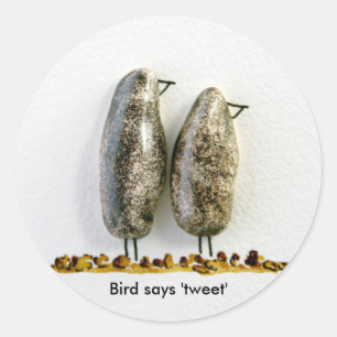Bird sagt "tweet" niedliches Hämattienpaar Runder Aufkleber