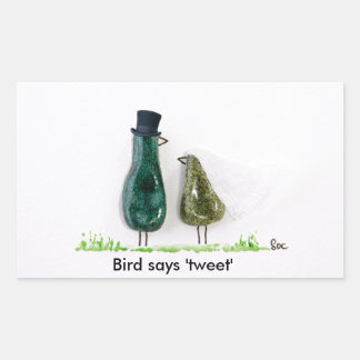 Bird sagt "tweet" rechteckiger aufkleber