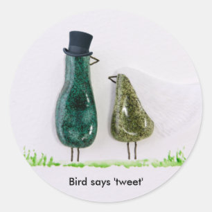 Bird sagt "tweet" runder aufkleber