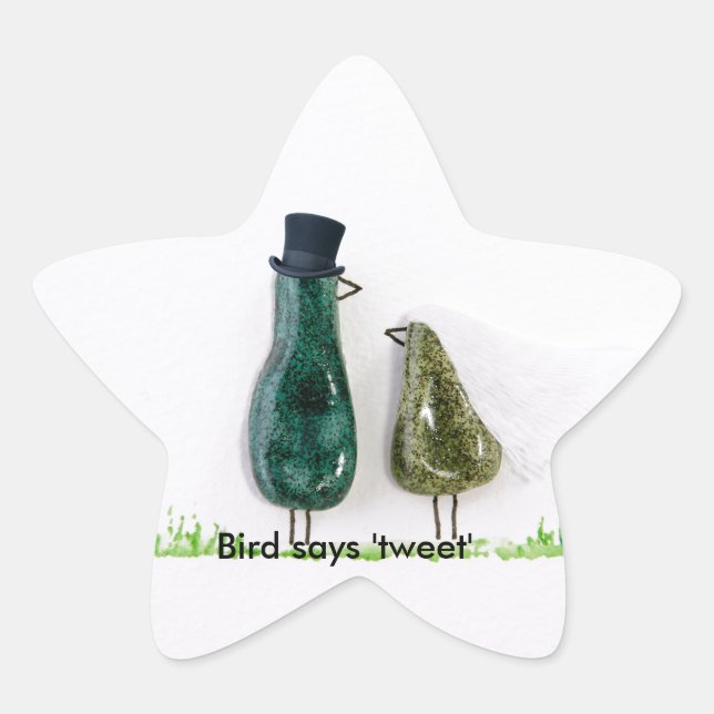 Bird sagt "tweet"  Stern-Aufkleber (Vorderseite)