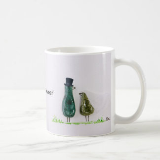 Bird sagt "tweeten" Hochzeitsgrün Keramik Paar Kaffeetasse