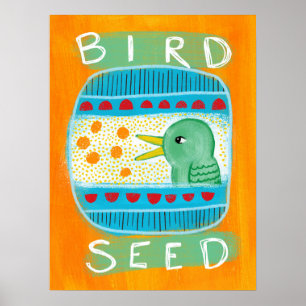 Bird Seed Poster Wand - Funny Bird
