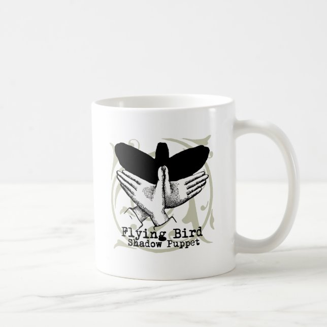 Bird Shadow Puppet Hand Vintag Kaffeetasse (Rechts)