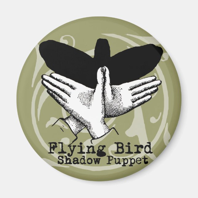 Bird Shadow Puppet Hand Vintag Magnet (Vorne)
