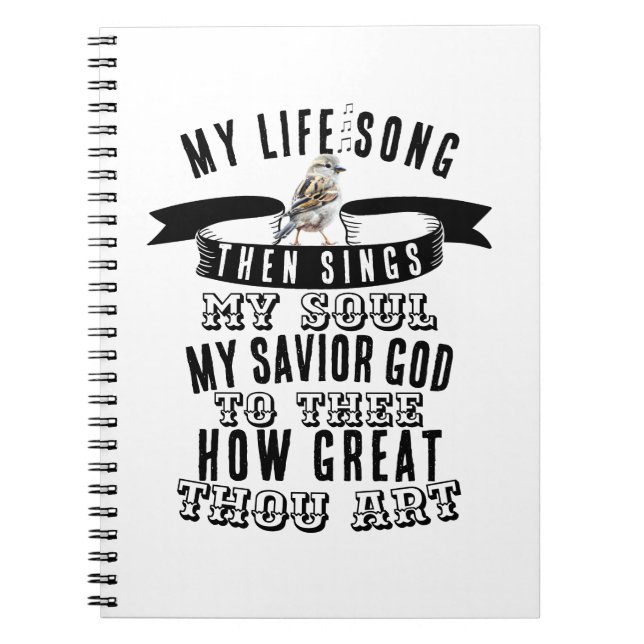Bird Singing How Great You Art Hymn Christlich Notizblock (Vorderseite)