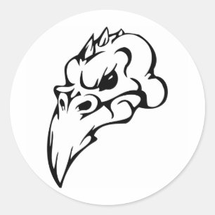 Bird Skull Runder Aufkleber