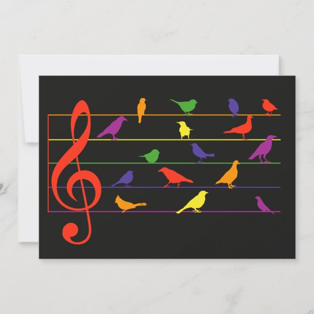 Bird Song, buntes Design Karte (Vorderseite)