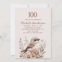 Bird Terracotta Pink 100. Geburtstag