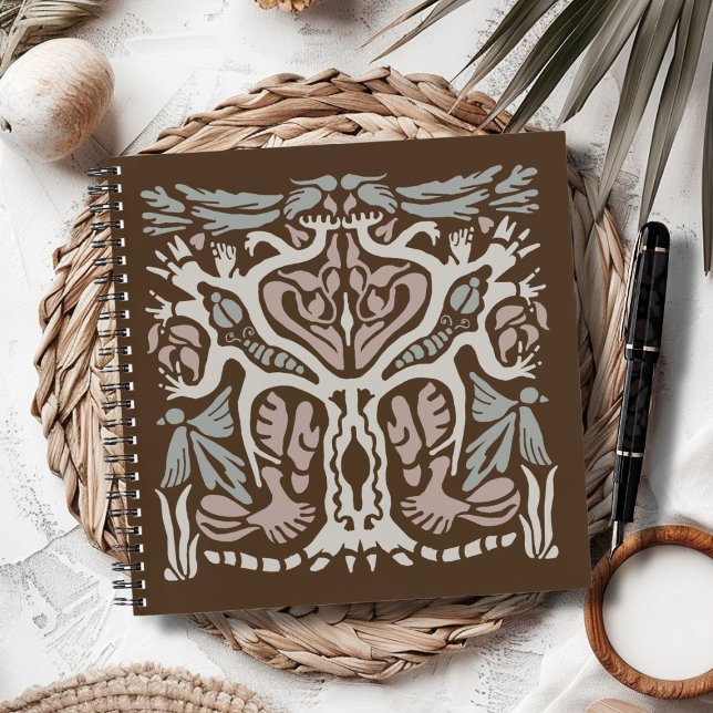 Bird Tree Ecosystem Art Hand-drawn Abstract Notizbuch (Von Creator hochgeladen)