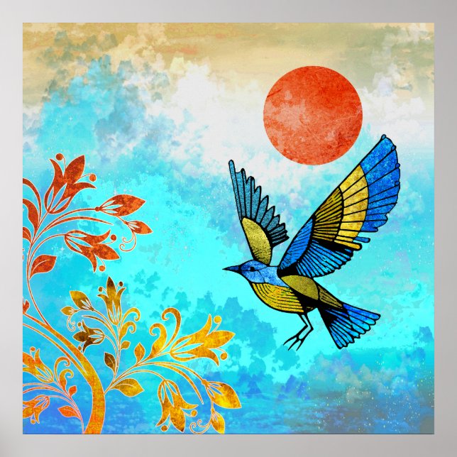 Bird Tree Sun Poster (Vorne)