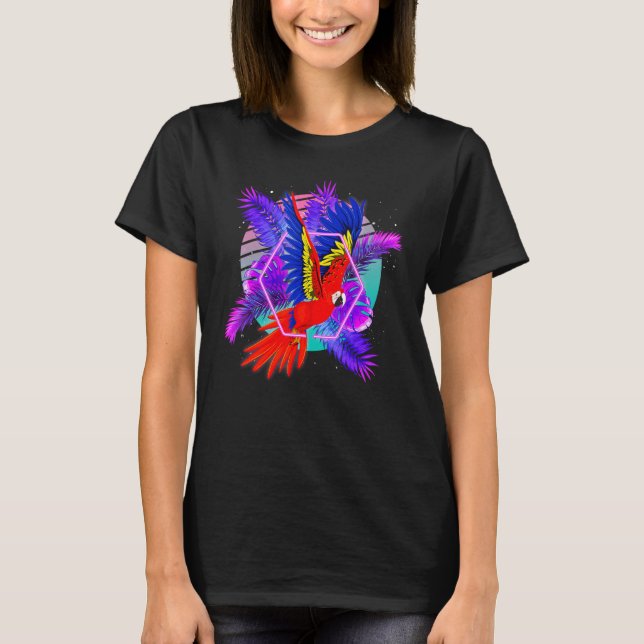 Bird  Tropical Animal  Retro Vaporwave Parrot T-Shirt (Vorderseite)