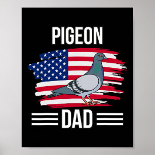 Bird US Flag 4. Juli Vatertag Taube Vater Poster