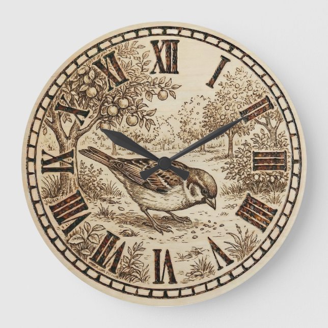  Bird Wall Clock  Große Wanduhr (Vorderseite)