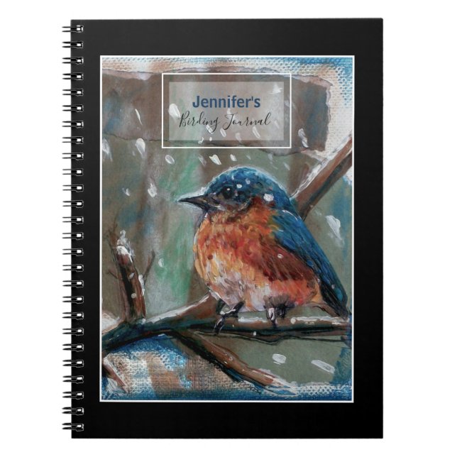 Bird Watcher Journal mit Bluebird Art Notizblock (Vorderseite)