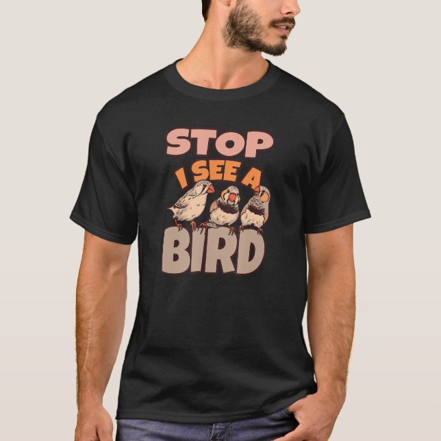 Bird Watching Binoculars Bird Species T-Shirt (Vorderseite)