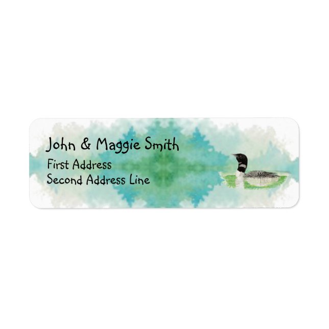 Bird Wildlife Painting Loon Address Label (Vorne)
