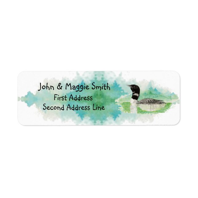 Bird Wildlife Painting Loon Address Label (Vorne)