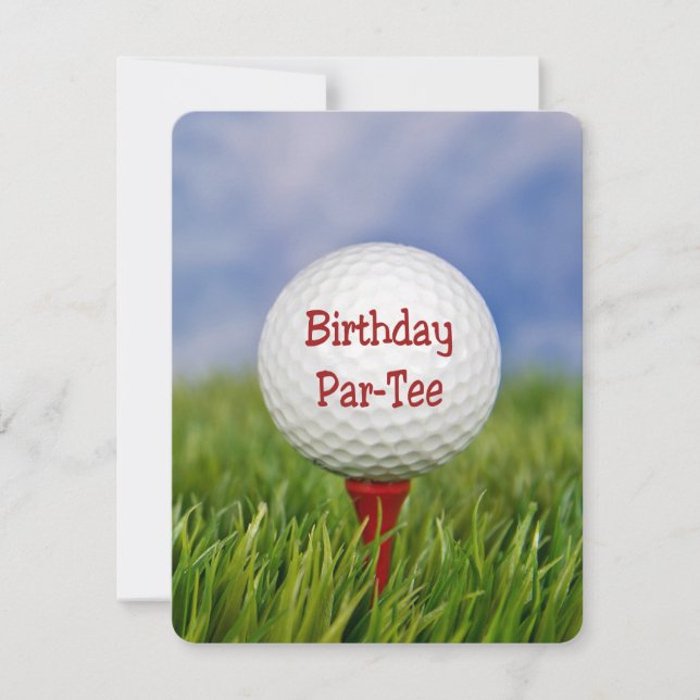 Birday Party Golf Thema Einladung (Vorderseite)