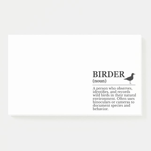 Birder definition - wild bird observer post-it klebezettel (Vorderseite)