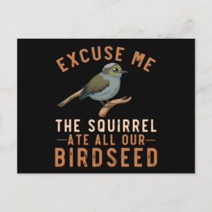 Birdfeeder Joke Garden Squirrel Problem Bird Seed Postkarte