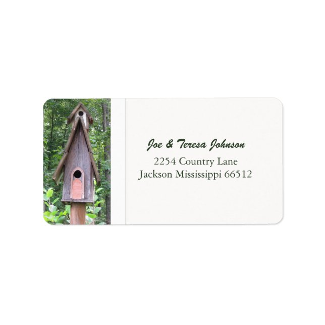 Birdhouse Address Labels Adressaufkleber (Vorne)