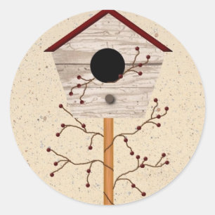Birdhouse-Aufkleber Runder Aufkleber