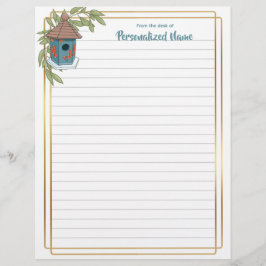 Birdhouse Bliss Lined Letterhead Briefbogen