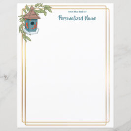 Birdhouse Bliss Unlinedated Paper Sheet