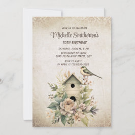 Birdhouse Botanische Natur 70. Geburtstag Einladung