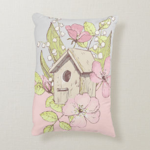 Birdhouse Floral Colorblock Dekokissen