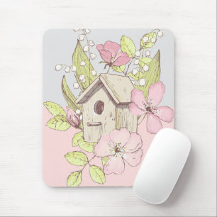 Birdhouse Floral Colorblock Mousepad