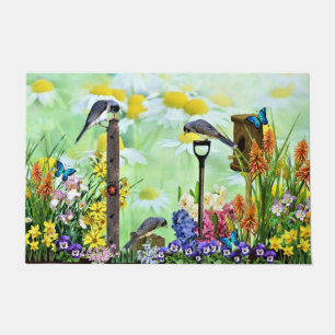 Birdhouse Flower Garden Fußmatte