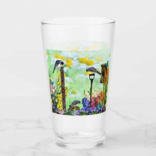Birdhouse Flower Garden Glas (Vorderseite)