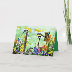Birdhouse Flower Garden Karte