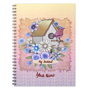 Birdhouse Red bird Notebook Notizblock