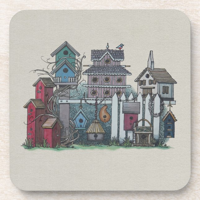 Birdhouse-Sammlung Getränkeuntersetzer (Vorderseite)
