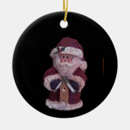 BIRDHOUSE SANTA CHRISTMAS KERAMIK ORNAMENT