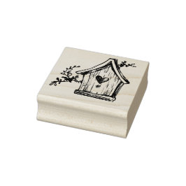 Birdhouse und Branches Rubber Briefmarke Gummistempel
