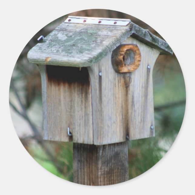 Birdhouseaufkleber Runder Aufkleber (Vorderseite)