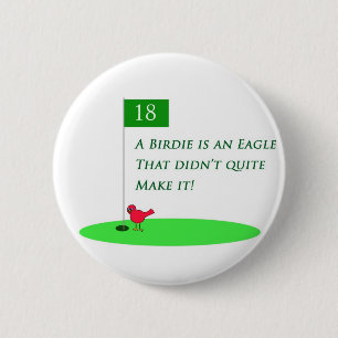 Birdie-Adler-Golf-Cartoon-Knopf Button