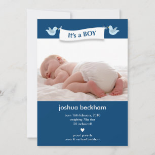 Birdie Banner Baby Foto Geburtsankündigung Ankündigung
