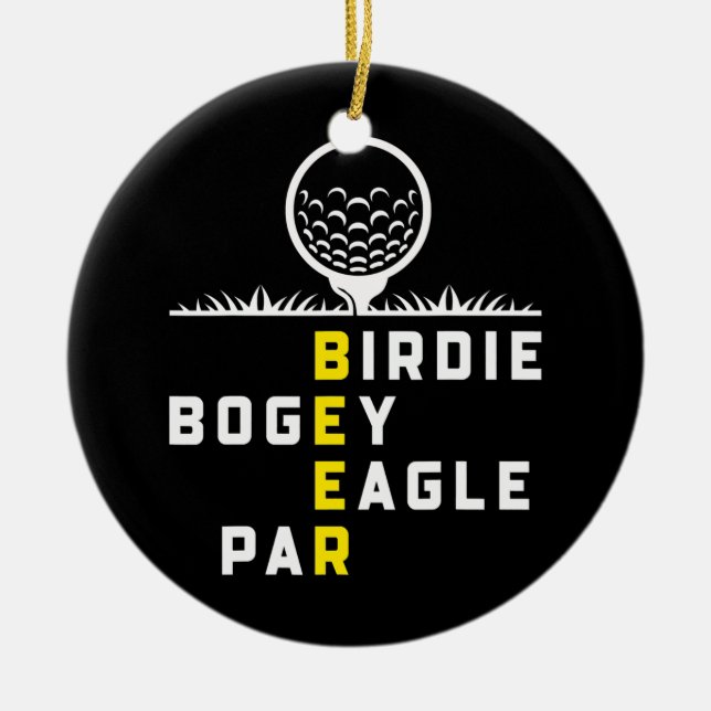 Birdie Bogey Eagle Par Beer Golfers Sonnenschein Keramik Ornament (Vorne)