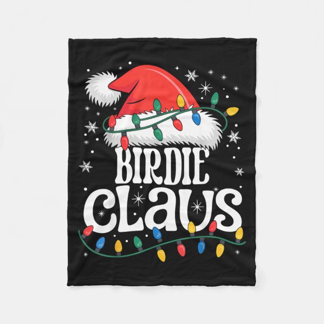 Birdie Claus Funny Xmas Christmas Grandma Holiday  Fleecedecke (Vorderseite)