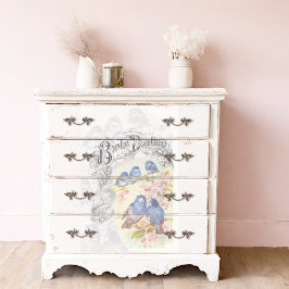 Birdie Darling Blue Birds Cherry Blossom Decoupage Seidenpapier