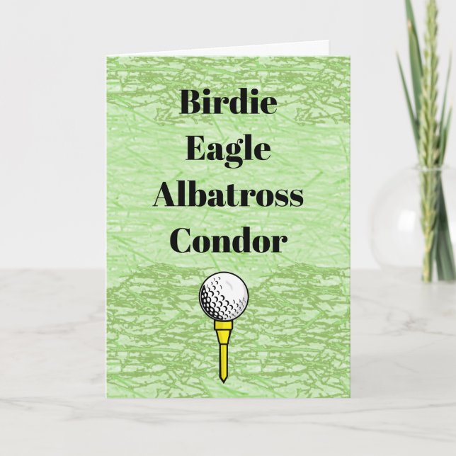 Birdie Eagle Albatross Condor Golf Birthday Card Karte (Vorderseite)