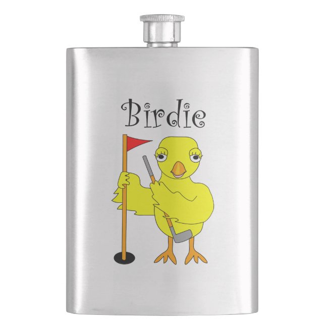 Birdie Golfer Chick Flachmann (Vorderseite)