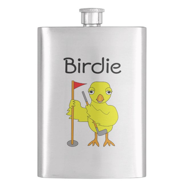 Birdie Golfer Chick Flachmann (Vorderseite)