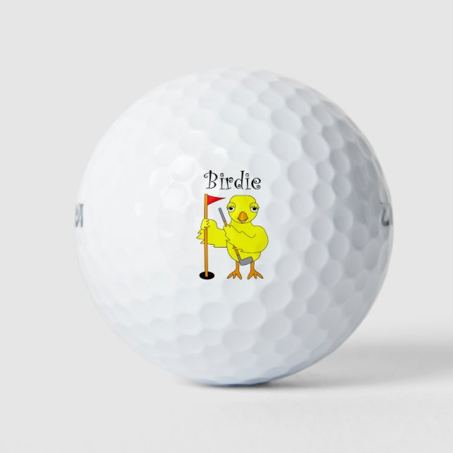 Birdie Golfer Chick Golf Balls Golfball (Vorderseite)