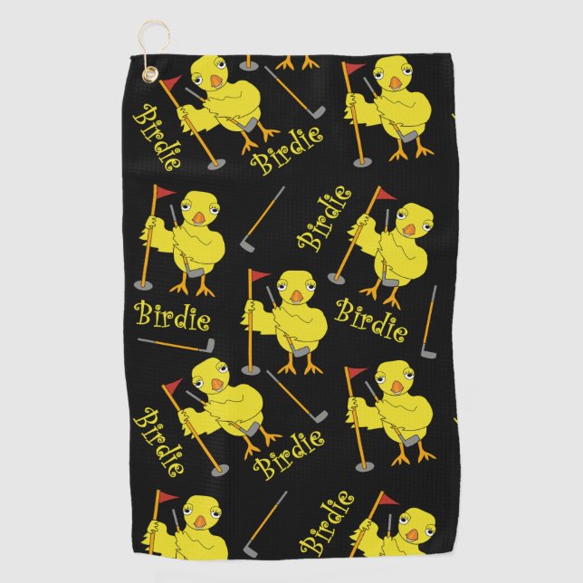 Birdie Golfer Chick Golfhandtuch (Vorderseite)